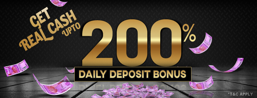 Instant Daily Deposit Bonus Offer up to 200% @ DeccanRummy